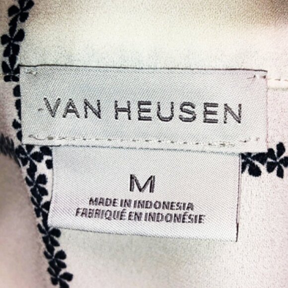 Van Heusen Women's Short Sleeve Plaid Blouse, Ivory, Medium - Picture 8 of 9